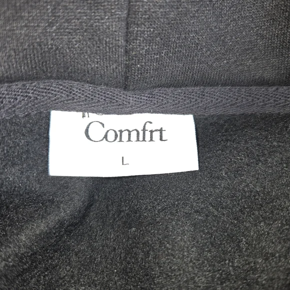 NEW COMFRT Black Sleeve Hoodie with Zipper Pocket. - Picture 4 of 9